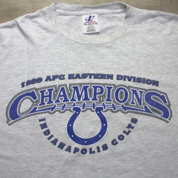 Indianapolis Colts T-Shirt Adult 2XL Grey 1999 AFC Champions - Picture 4 of 5